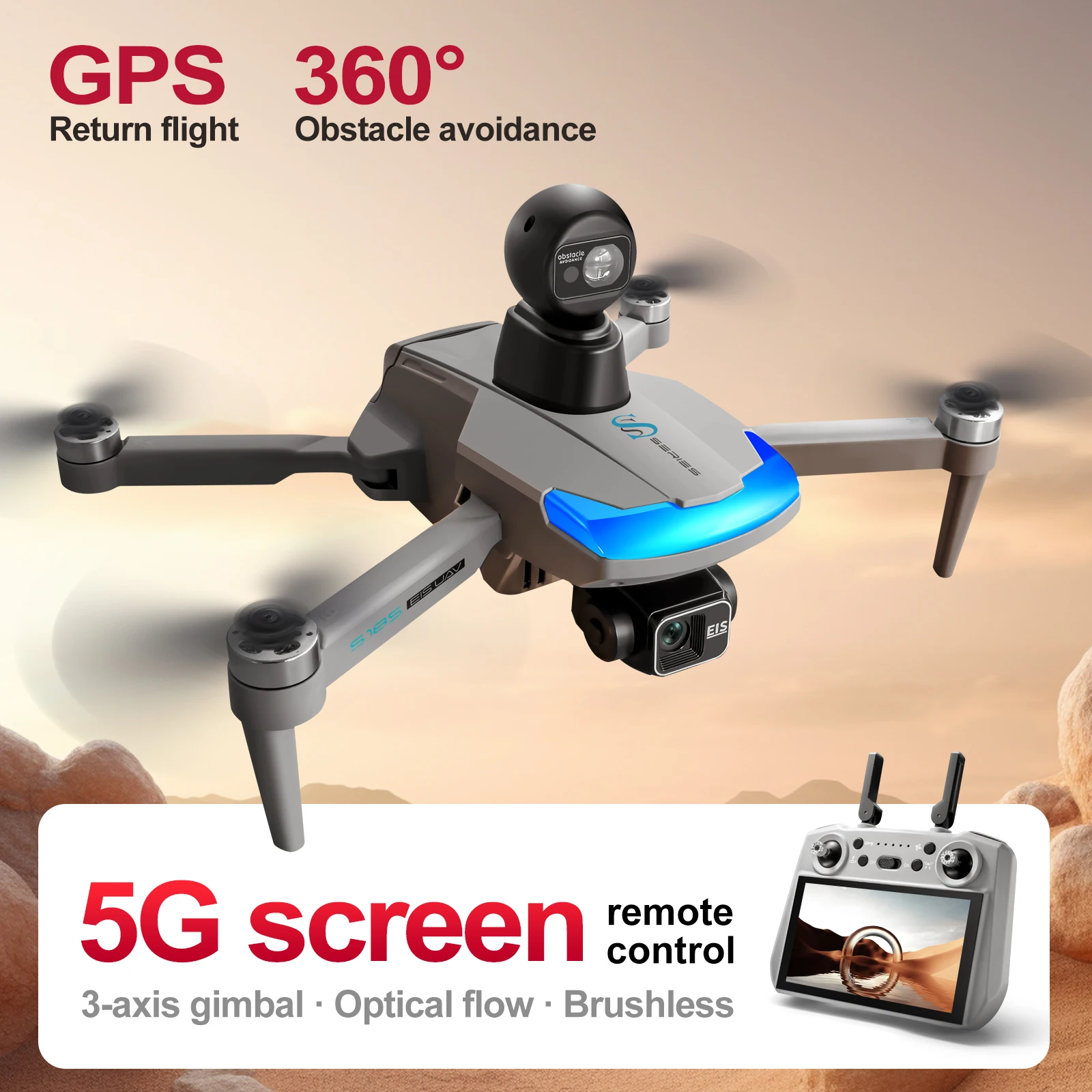 Drone Photogrammetry - Drone professionnel S185 2.7K HD, double