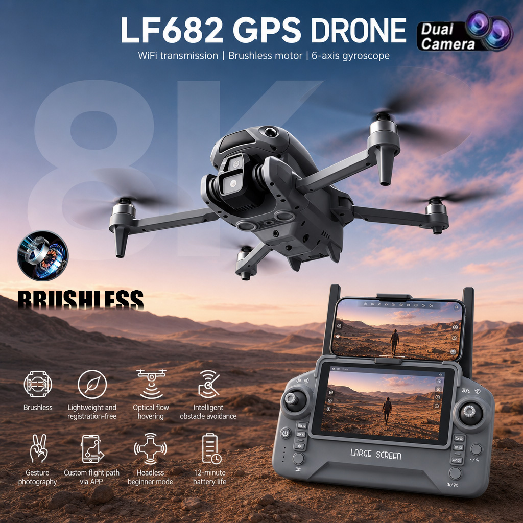 Drone Photogrammetry - Nouveau Drone LF682 8K avec Double
